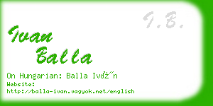 ivan balla business card